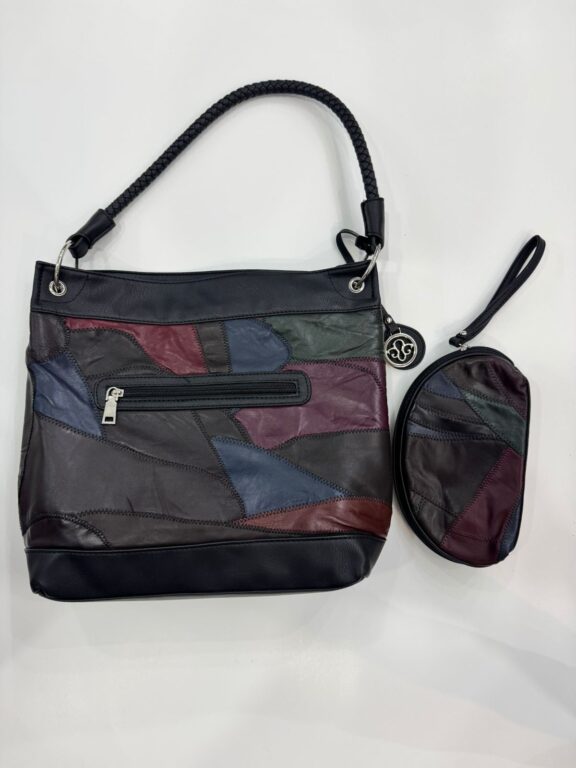 CARTERA DE CUERO NEGRA 2 EN 1